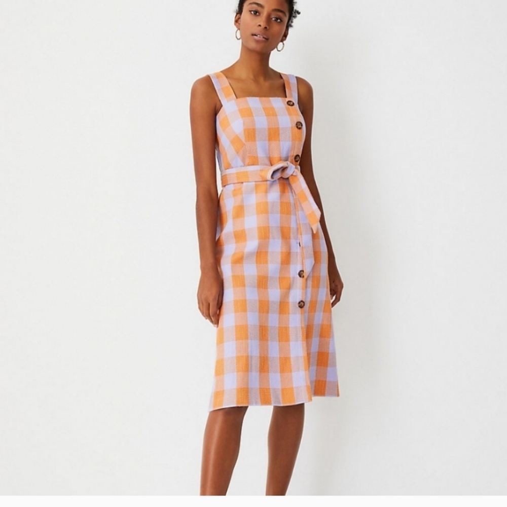 NWT Ann Taylor Gingham Print Dress